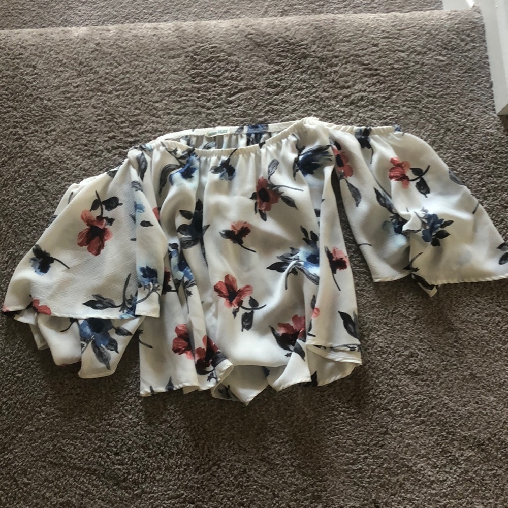Off the shoulder floral print top